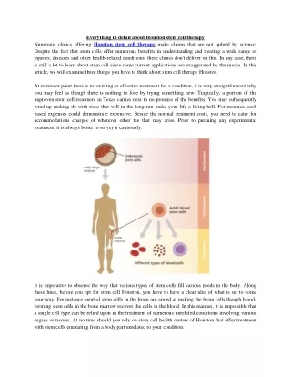 everything in detail about houston stem cell