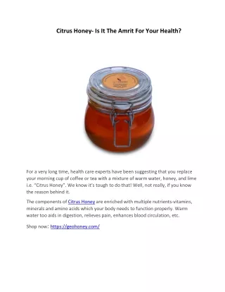 citrus honey is it the amrit for your health