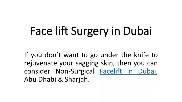 face lift surgery in dubai