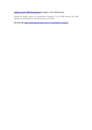 leading custom crm development company best