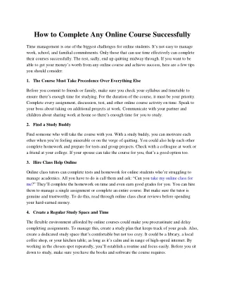 How to Complete Any Online Course Successfully