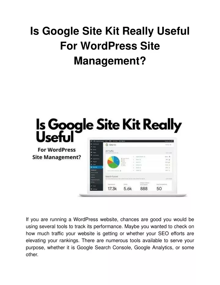 is google site kit really useful for wordpress site management