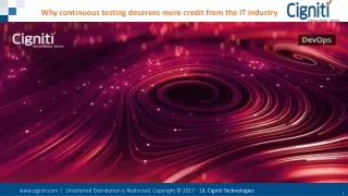 Why Continuous Testing Deserves More Credit from the IT Industry