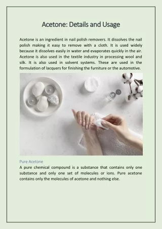 acetone details and usage acetone details