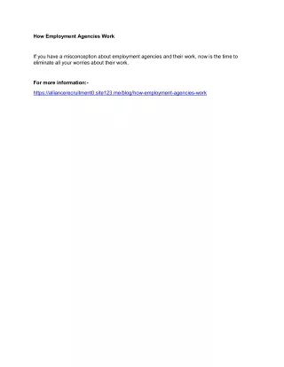 how employment agencies work
