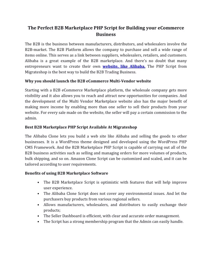 the perfect b2b marketplace php script