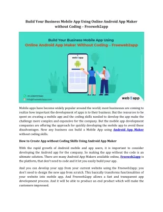 build your business mobile app using online