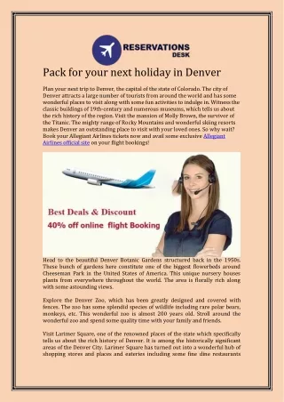 Pack for your next holiday in Denver