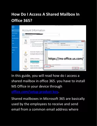 how do i access a shared mailbox in office 365