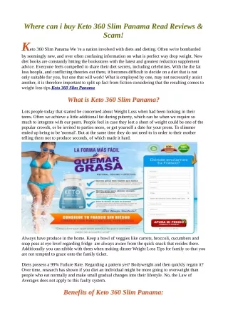 where can i buy keto 360 slim panama read reviews