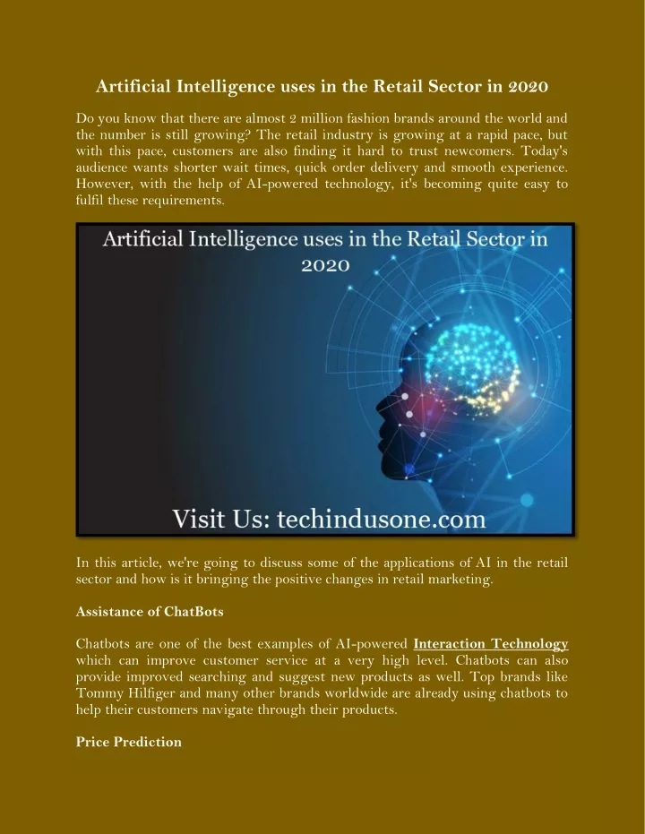 artificial intelligence uses in the retail sector