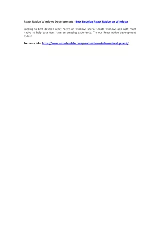 react native windows development best develop