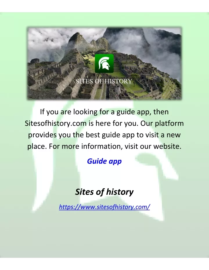 if you are looking for a guide app then