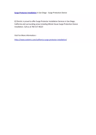 surge protector installation in san diego surge