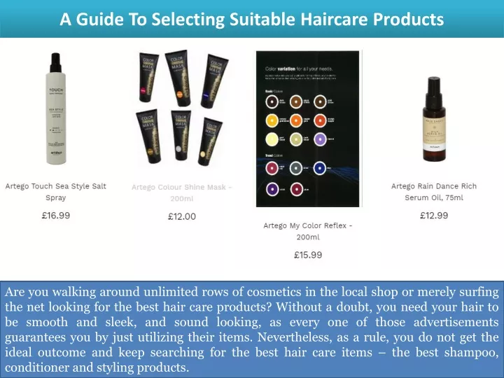 a guide to selecting suitable haircare products