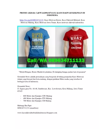 PROMO AKBAR, Call/WA6289634711133, KAOS DAKWAH KEKINIAN DI INDONESIA