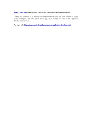 azure cloud app development windows azure