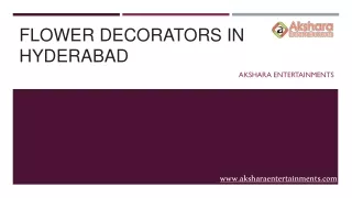 Flower Decorators In Hyderabad