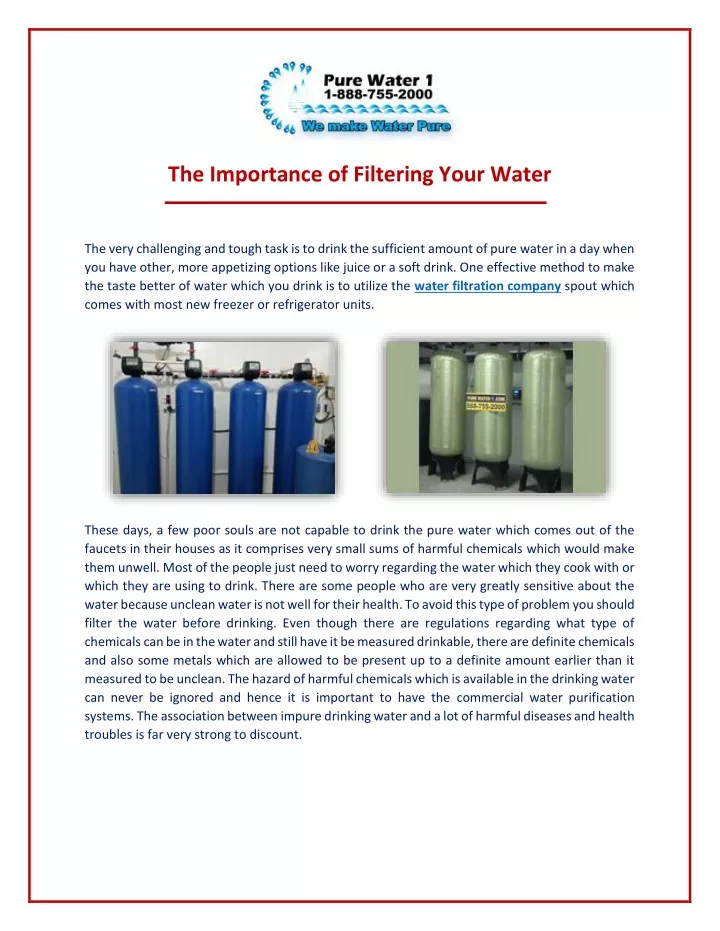 the importance of filtering your water