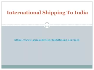 international shipping to india