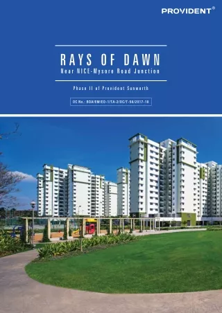 2 & 3 BHK Flats in Mysore Road, Bangalore | Provident Rays of Dawn