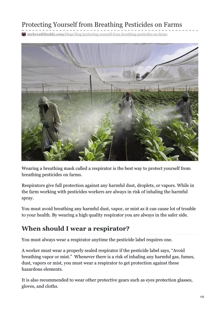 protecting yourself from breathing pesticides