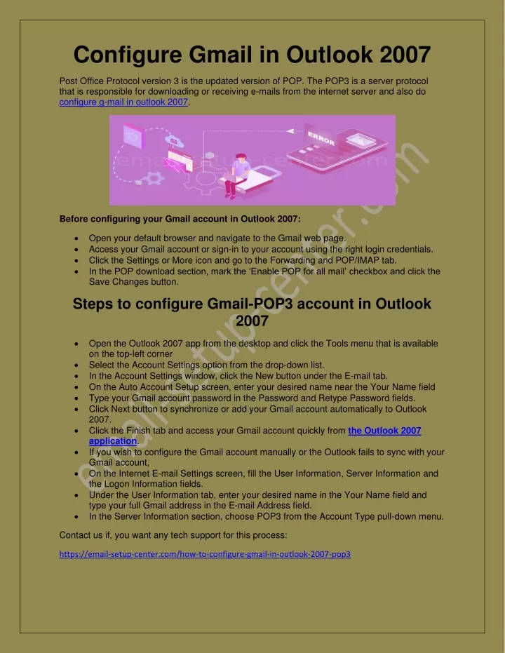 configure gmail in outlook 2007