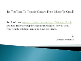 do you want to transfer contacts from iphone to gmail