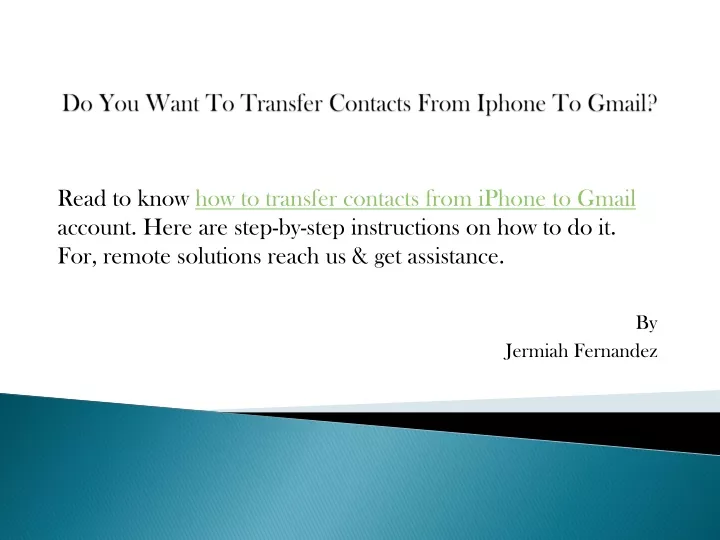 do you want to transfer contacts from iphone to gmail