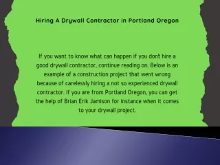 Hiring A Drywall Contractor in Portland Oregon