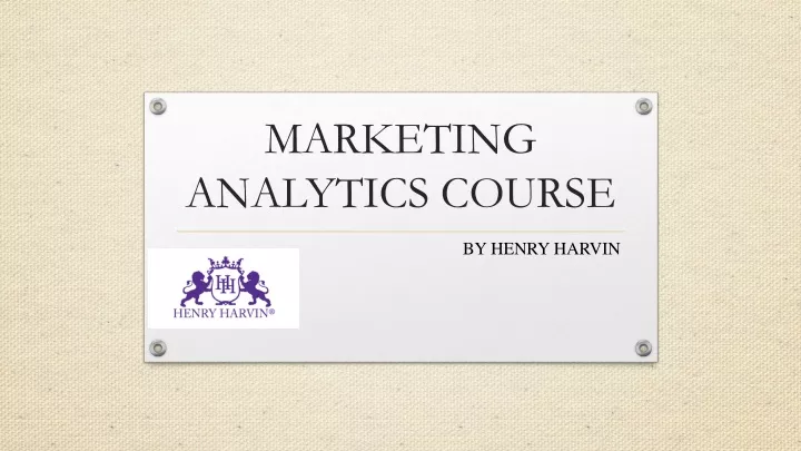 marketing analytics course