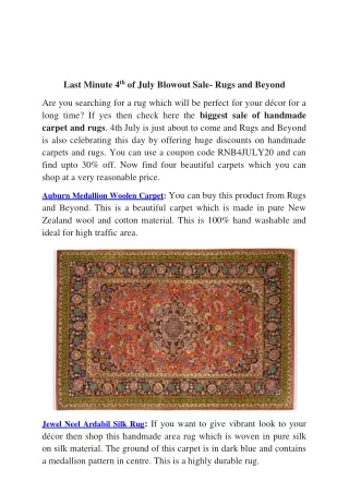 Last Minute 4th of July Blowout Sale- Rugs and Beyond