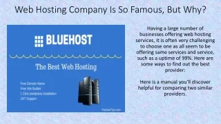 web hosting company is so famous but why