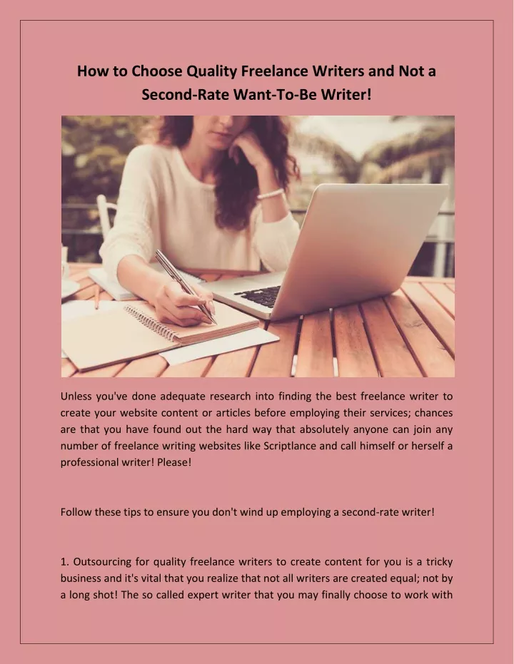 how to choose quality freelance writers