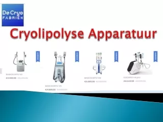 Cryo Apparatuur | Cryolipolyse Apparaat | Cryolipolyse Machine