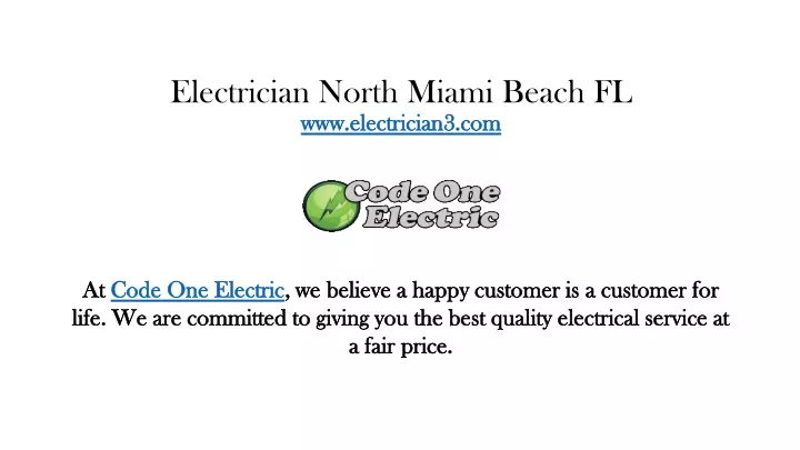 electrician north miami beach fl www electrician3 com