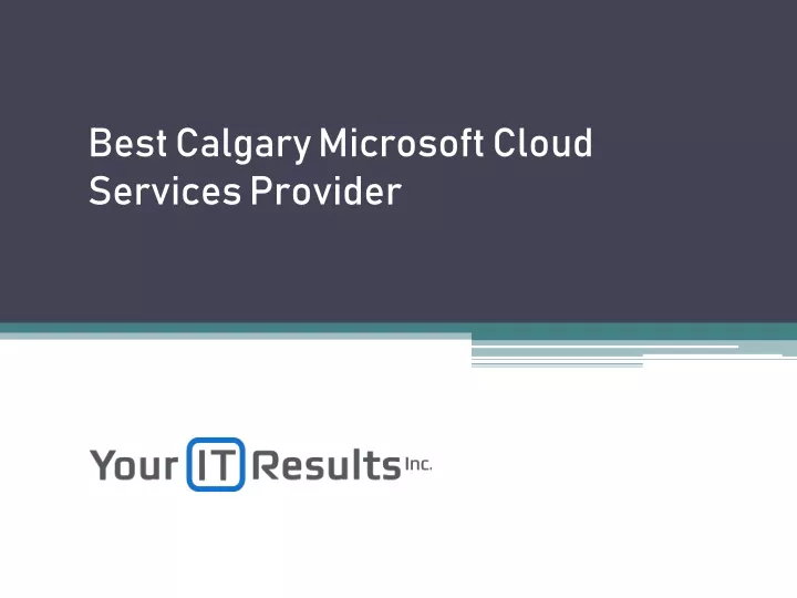 best calgary microsoft cloud services provider