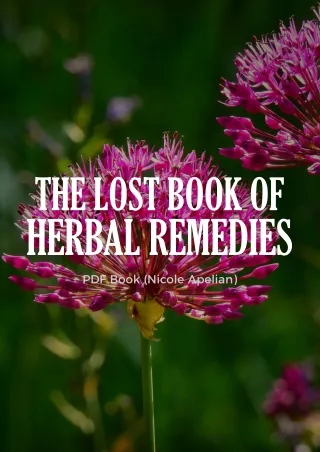 The Lost Book Of Herbal Remedies PDF Download (Nicole Apelian)