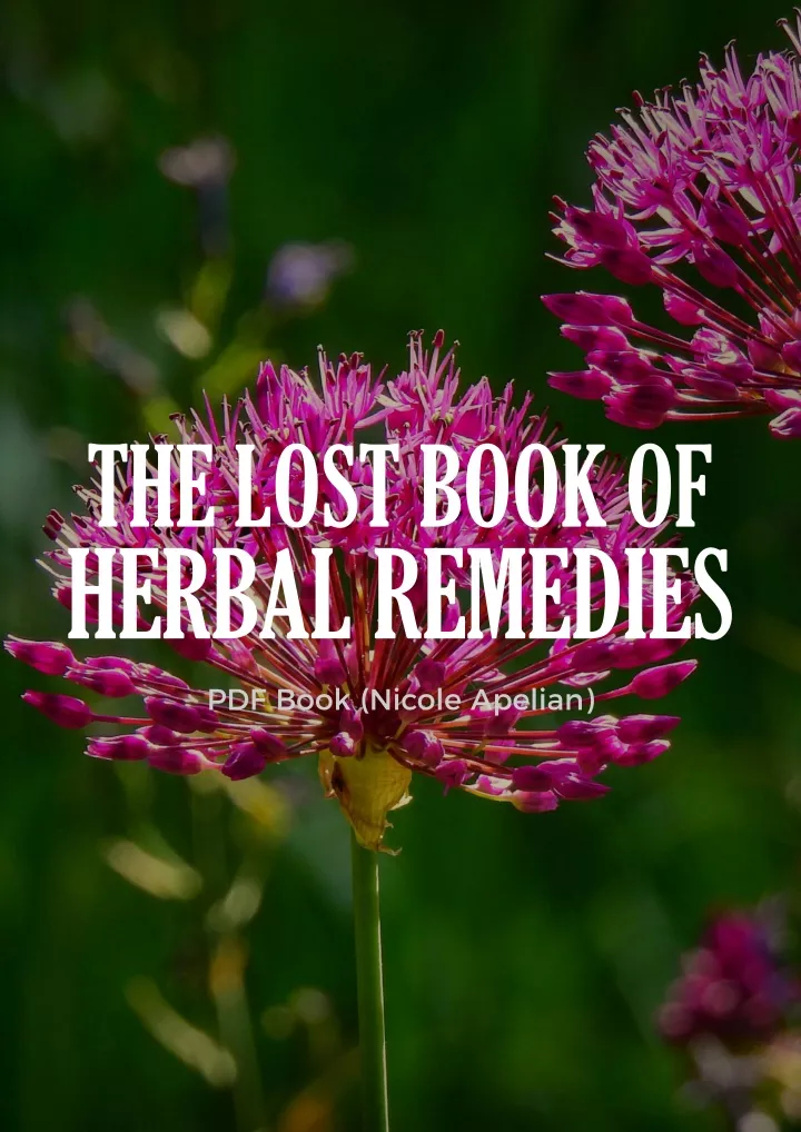 the lost book of herbal remedies pdf book nicole