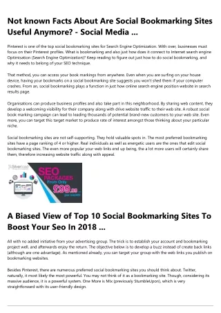 Not Known Facts About Are Social Bookmarking Sites Useful Anymore? - Social Media
