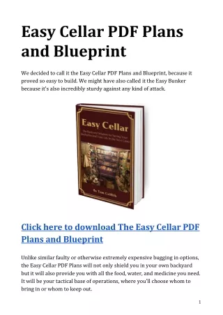 Easy Cellar PDF Plans and Easy Cellar Blueprint Download