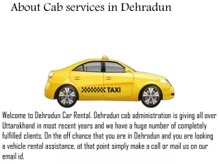 About cab service in dehradun
