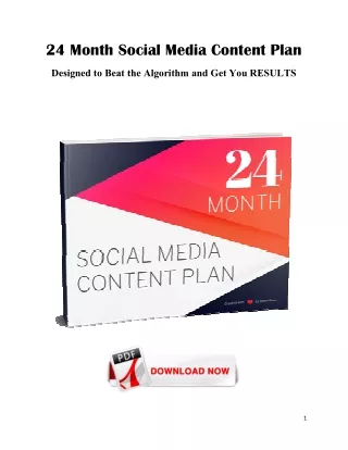 24 Month Social Media Content Plan | Blake Beus | PDF EBook