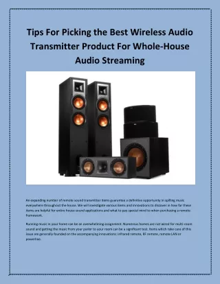 Wireless & Streaming Audio Systems