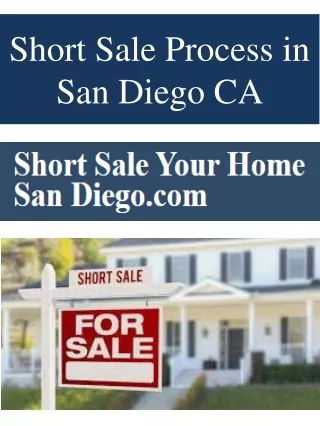 Short Sale Process in San Diego CA