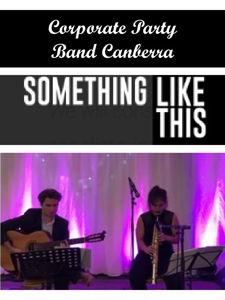 corporate party band canberra