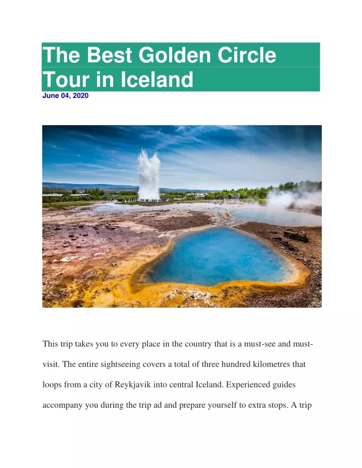 the best golden circle tour in iceland june