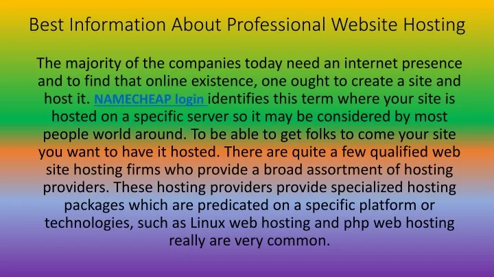 best information about professional website hosting