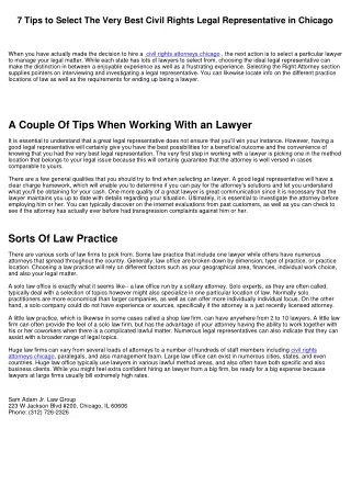 7 Tips to Choose The Best Civil Liberties Attorney in Chicago