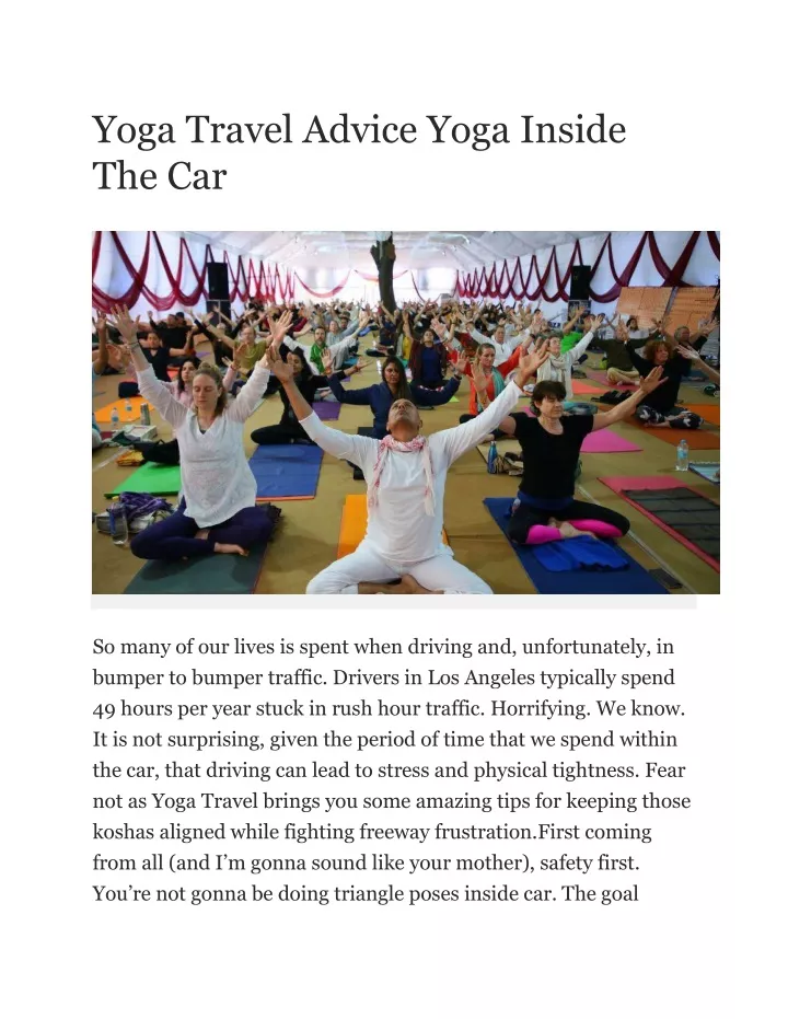 yoga travel advice yoga inside the car